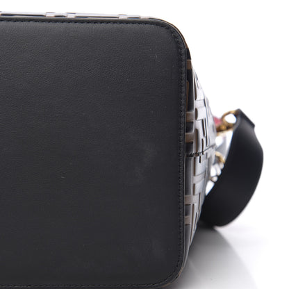 Fendi Vitello Grace F is Fendi Bi-Color FF 1974 Embossed Grande Mon Tresor Bucket Bag Maya Black Fragola 8 of 9
