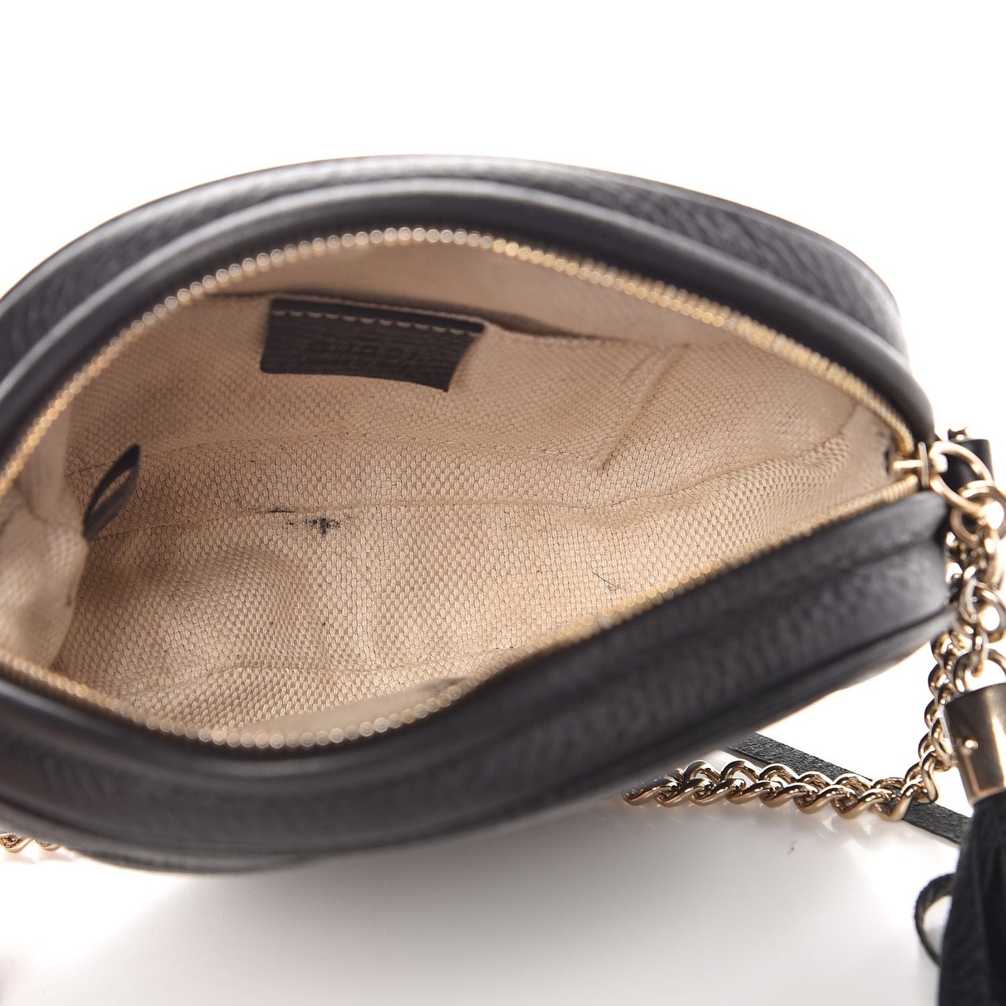Pebbled Calfskin Mini Soho Chain Bag Black