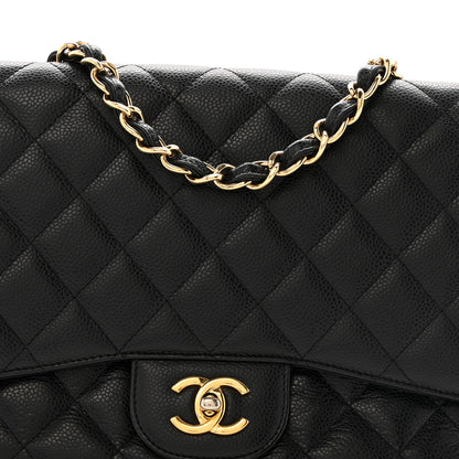 Chanel Caviar Quilted Jumbo Single Flap Black 8 of 12