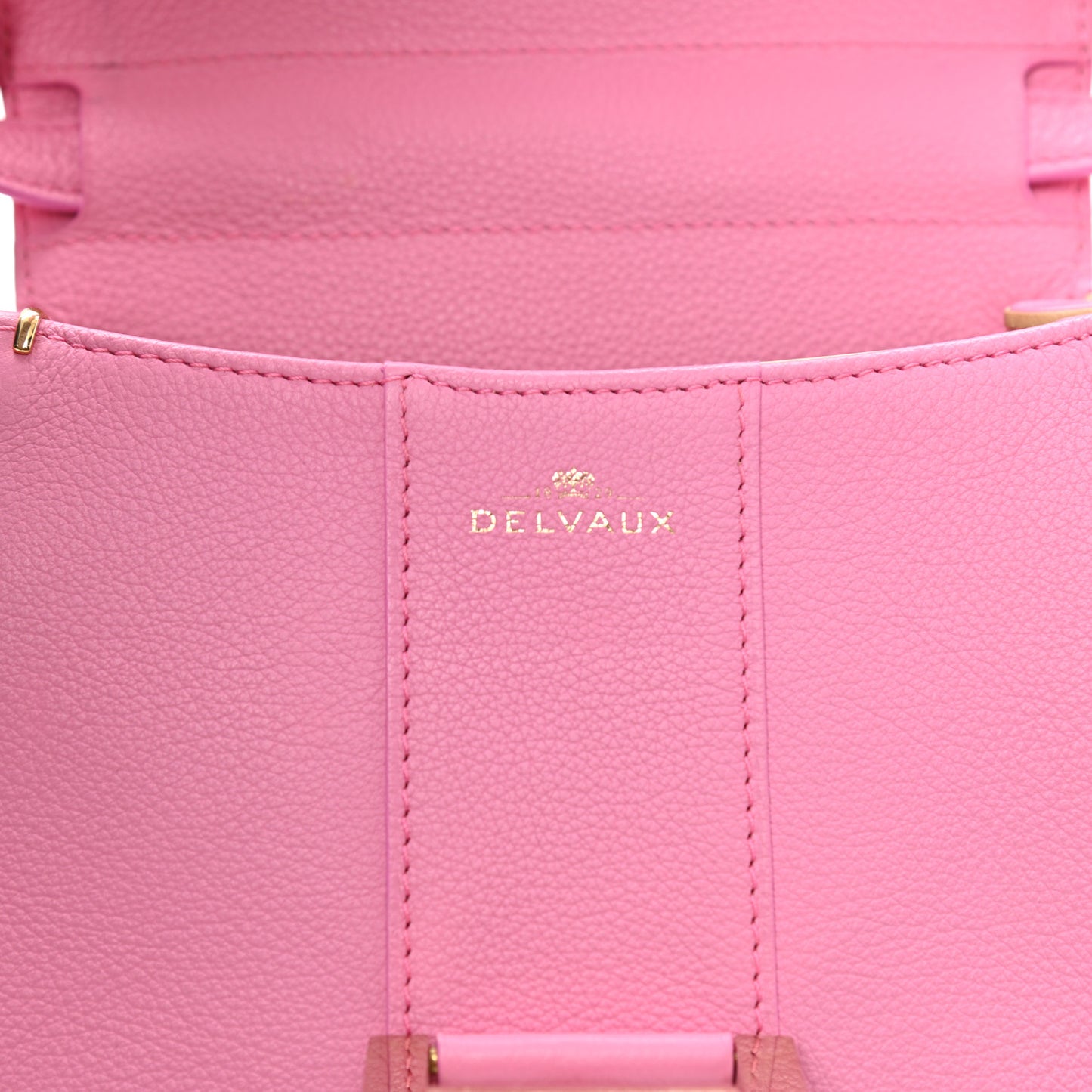 Grained Calfskin Mini Brillant Satchel Flamingo