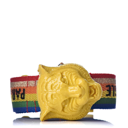 Gucci Stainless Steel Nylon 32mm Le Marche Des Merveilles Tiger Quartz Watch Yellow 4 of 8