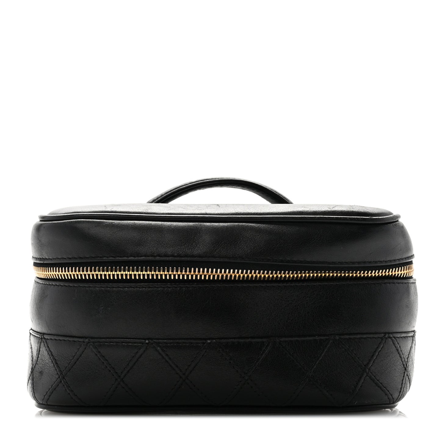 Lambskin Vanity Cosmetic Case Black