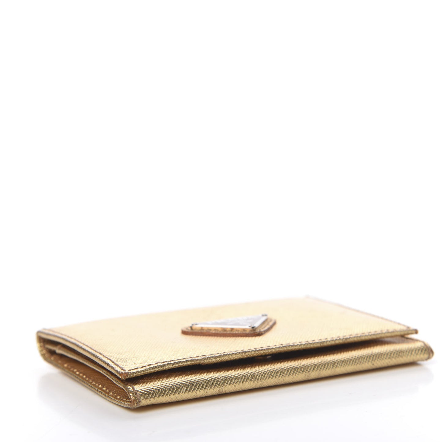 Metallic Saffiano Card Holder Platino