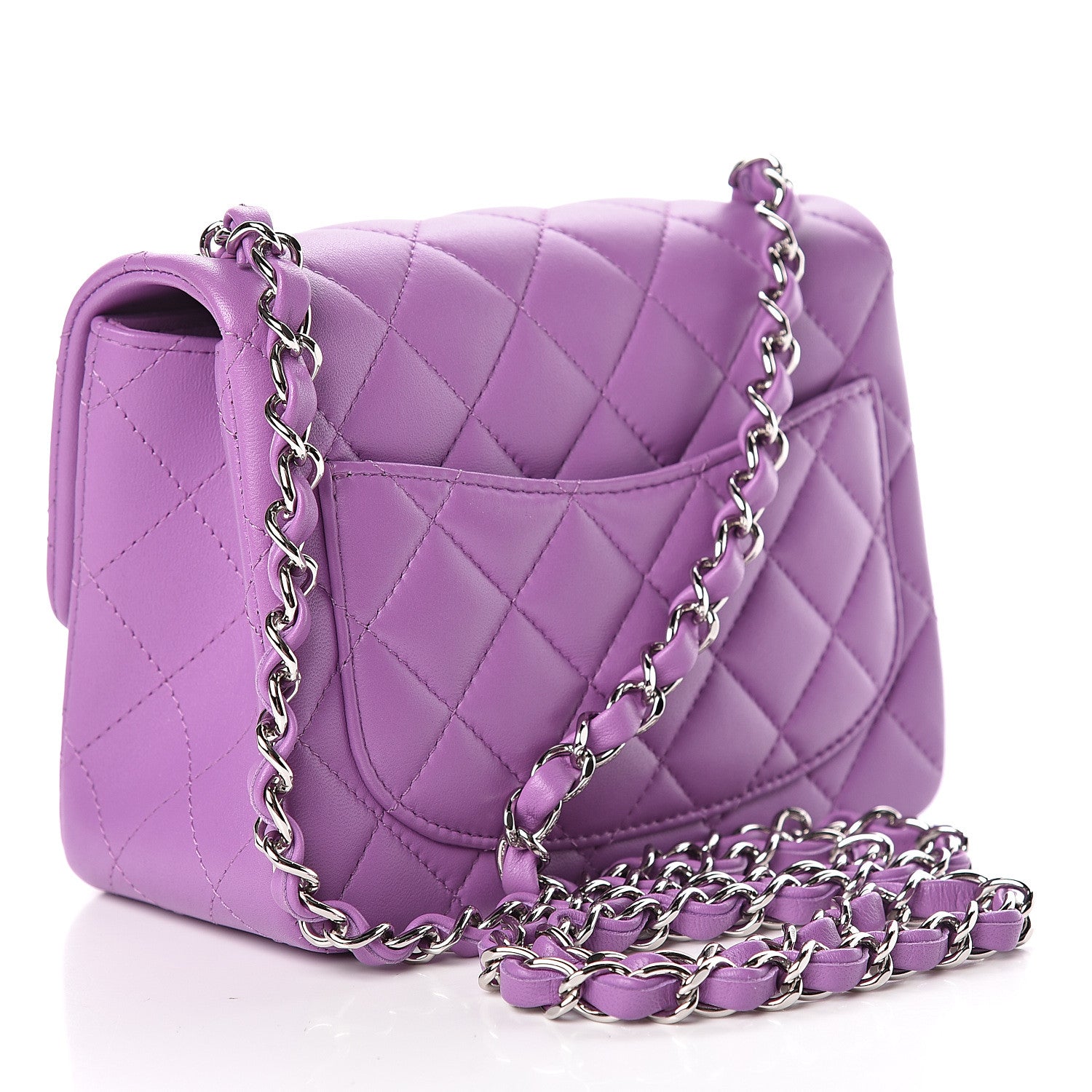 Chanel Lambskin Quilted Mini Square Flap Purple 3 of 11