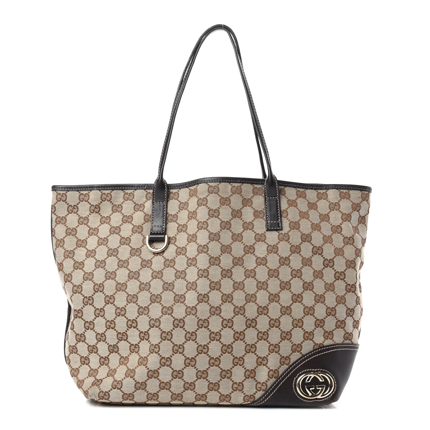 Gucci Monogram Large New Britt Tote Brown 1 of 10