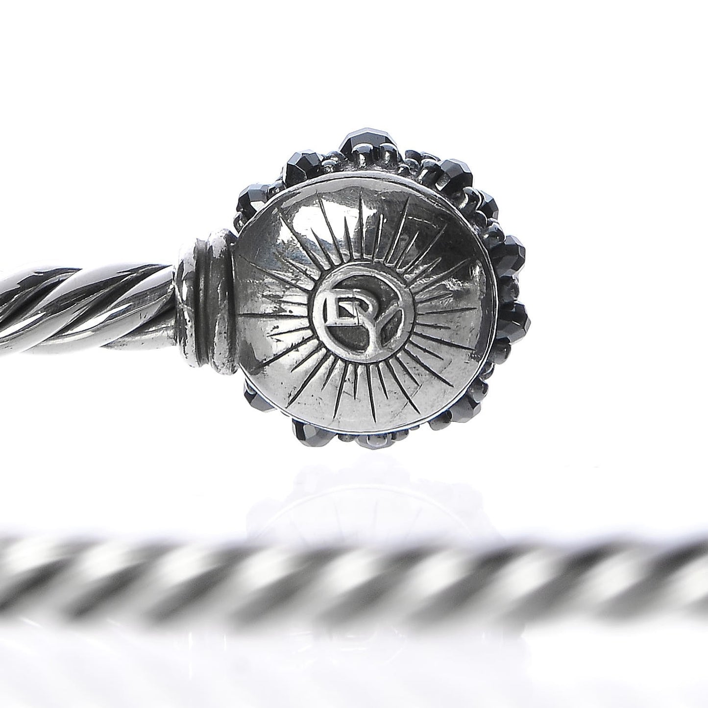 Sterling Silver Hematite Osetra Cuff Bracelet