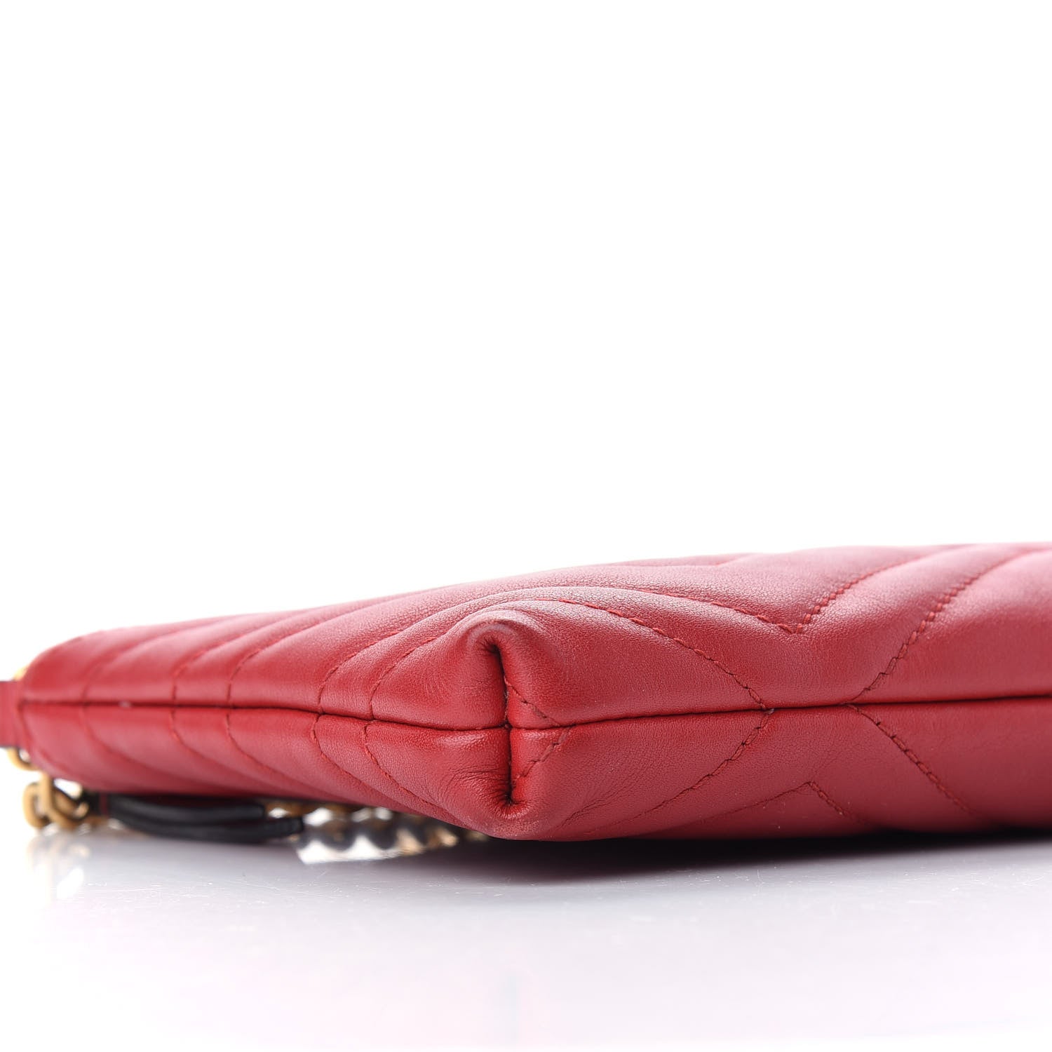 Gucci Calfskin Matelasse Mini GG Marmont Chain Bag Hibiscus Red 6 of 9