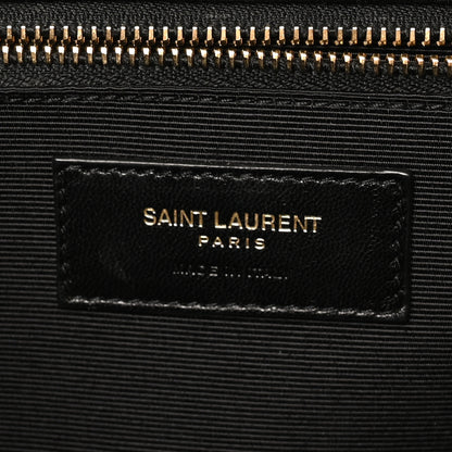 Saint Laurent Grain De Poudre Matelasse Chevron Large Monogram Satchel Nude Powder 6 of 10