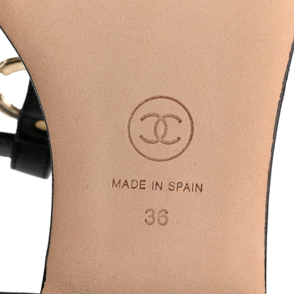 Chanel Lambskin CC Logo Thong Sandals 36 Black 8 of 11
