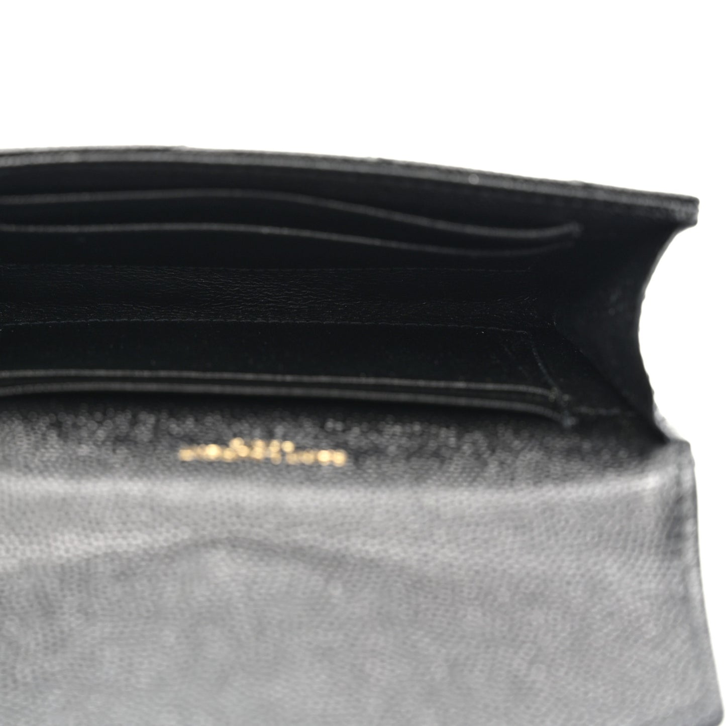 Grain De Poudre Matelasse Chevron Small Monogram Envelope Wallet Black