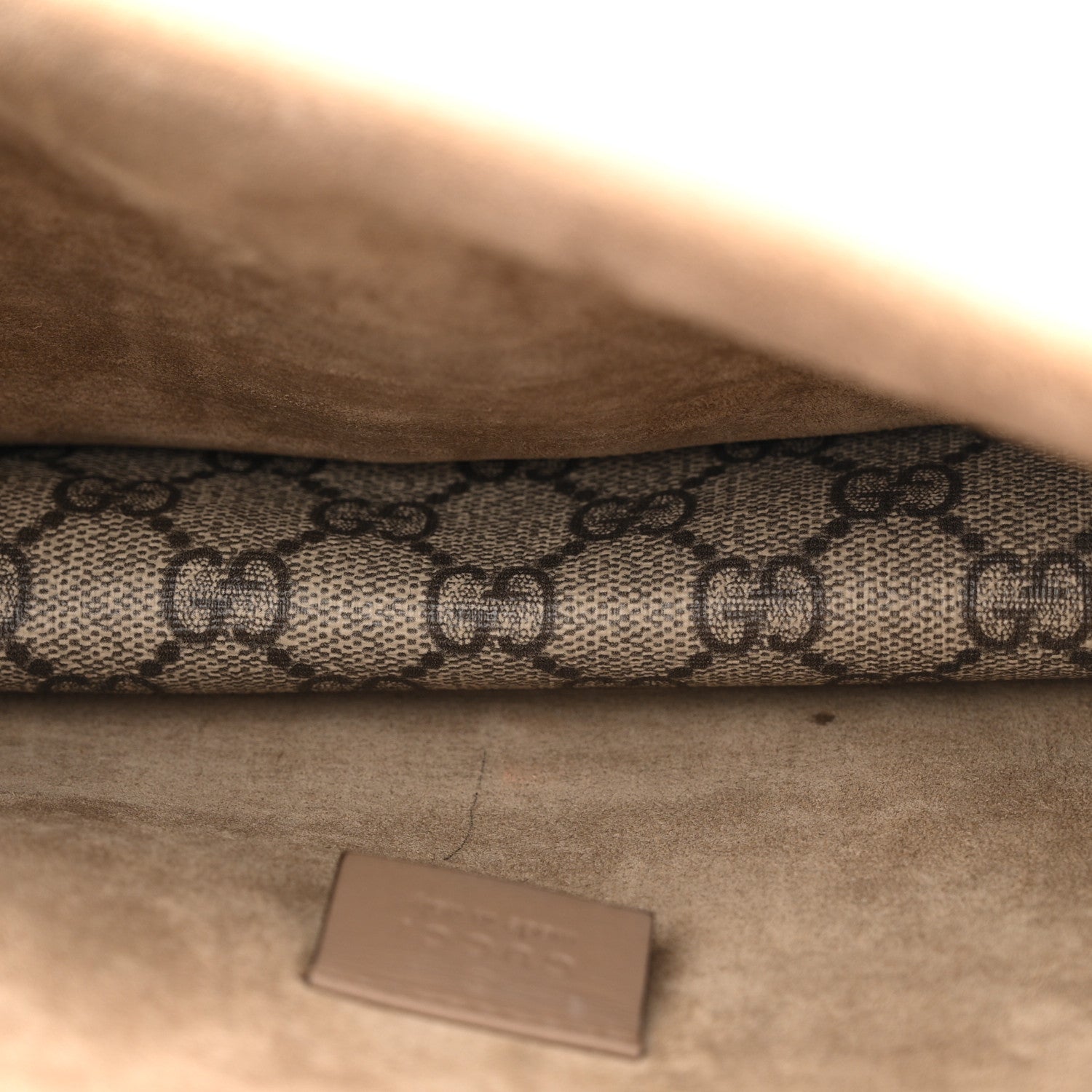 Gucci GG Supreme Monogram Suede Crystal Small Dionysus Shoulder Bag Beige Ebony Taupe Beige Ebony Taupe 5 of 13
