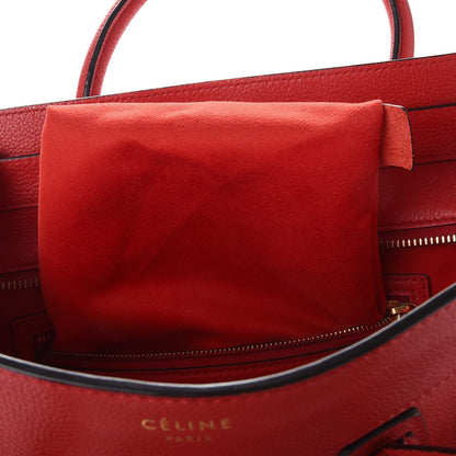 Celine Drummed Calfskin Mini Luggage Coquelicot 10 of 19