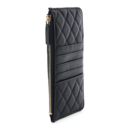 Chanel Caviar Quilted Classic Flat Wallet Pouch Navy 3 of 10