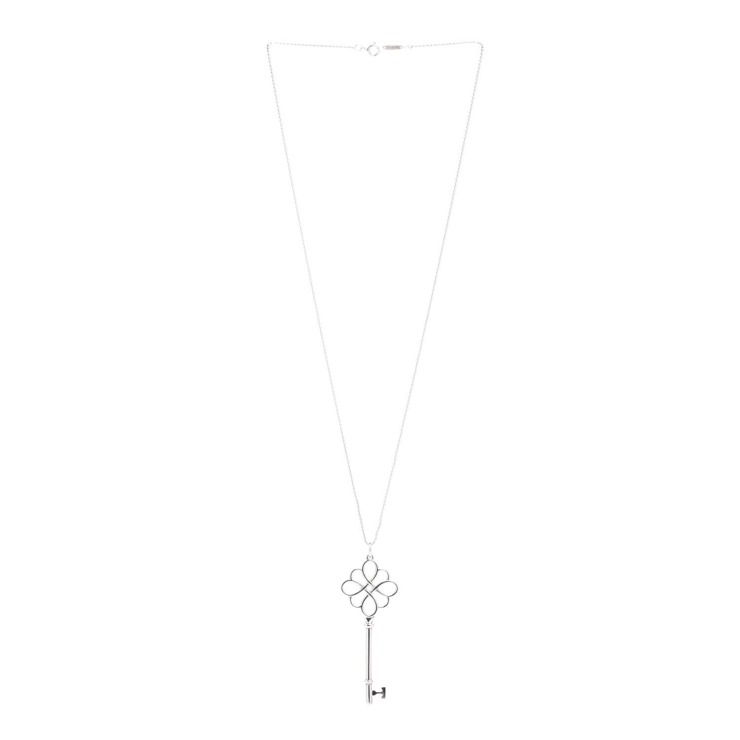 Tiffany Sterling Silver Knot Key Pendant Necklace 3 of 4