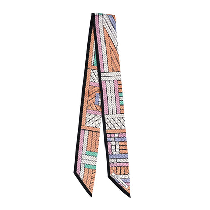 Hermes Silk Tresses H Twilly Abricot Black Rose 2 of 4