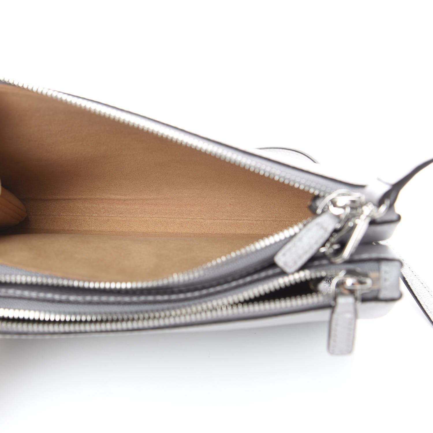 MCM Grained Calfskin Milla Double Crossbody Bag Spike Silver 5 of 12