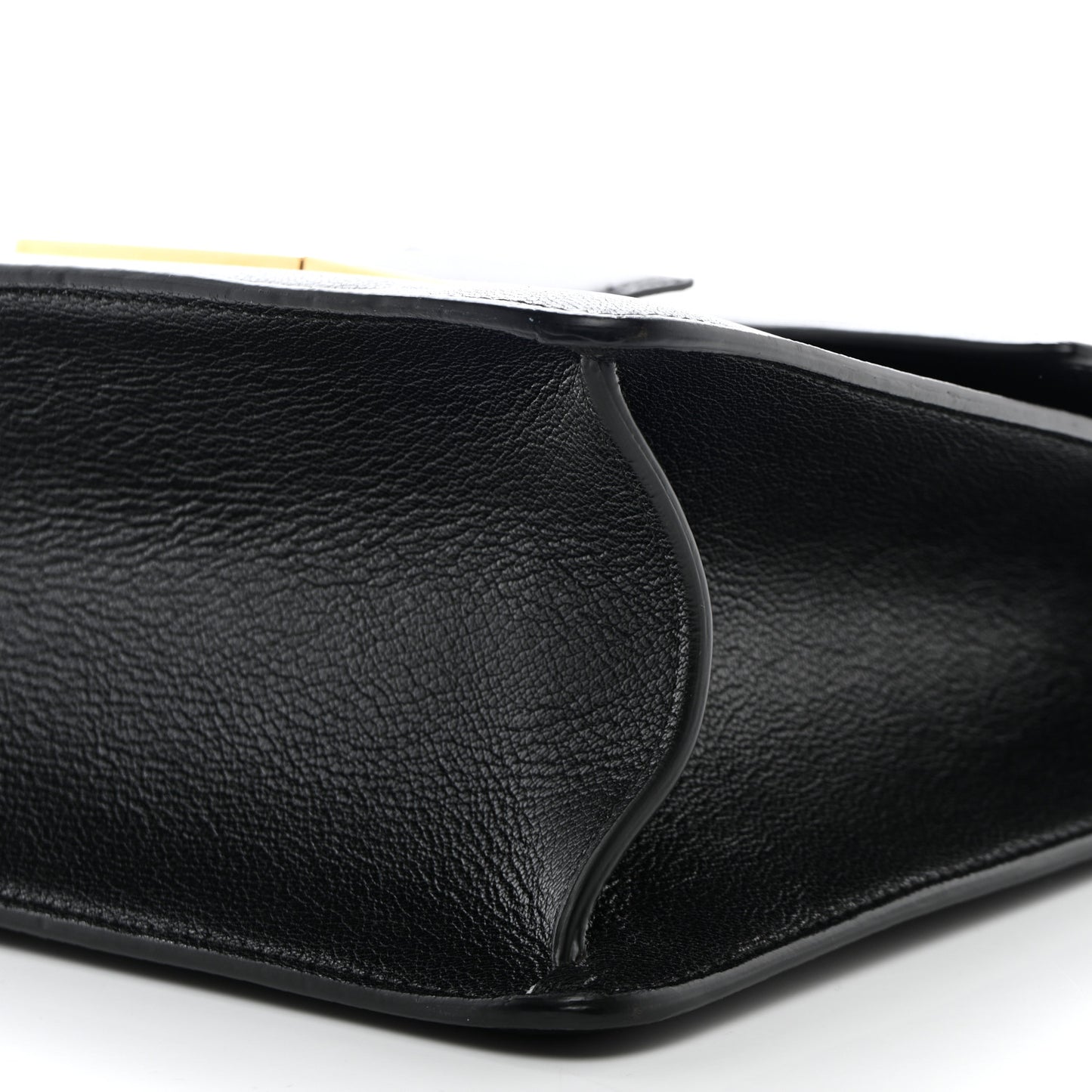 Shiny Goatskin Medium 001 Top Handle Bag Black