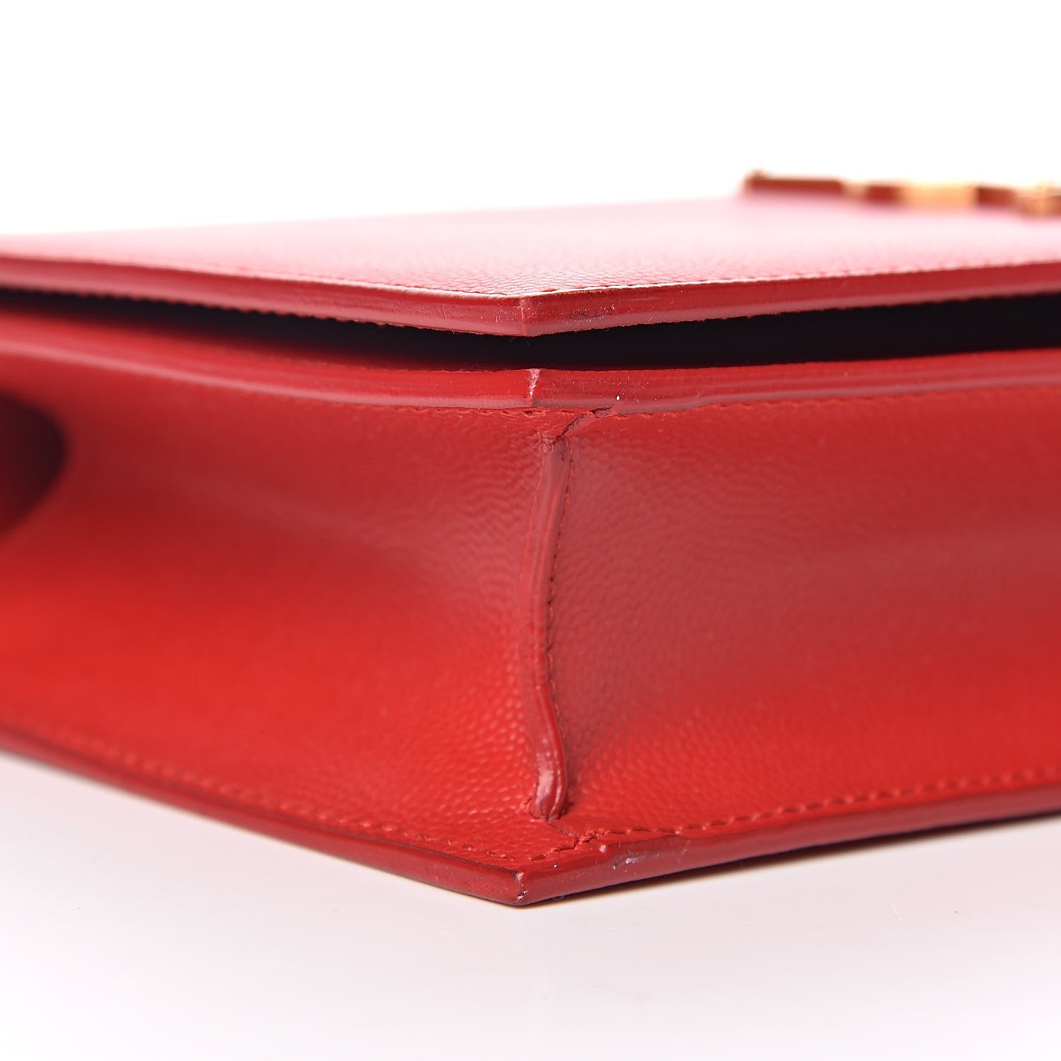 Saint Laurent Grain De Poudre Classic Monogram Kate Clutch New Red 10 of 11