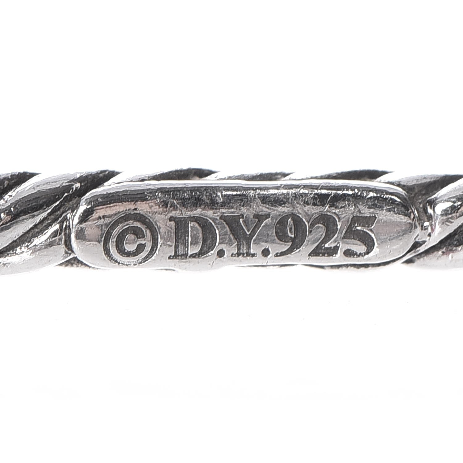 David Yurman Sterling Silver Crystal Color Classics Cable Bangle Bracelet Set of 2 3 of 4