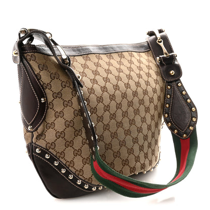 Gucci Monogram Web Studded Pelham Shoulder Bag Dark Brown Dark Brown 3 of 10