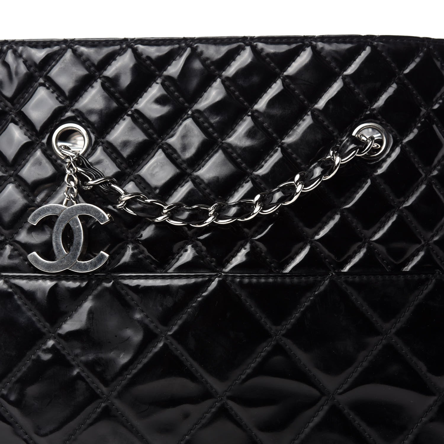 Chanel Vinyl Quilted Large In The Business Tote Black 10 of 11