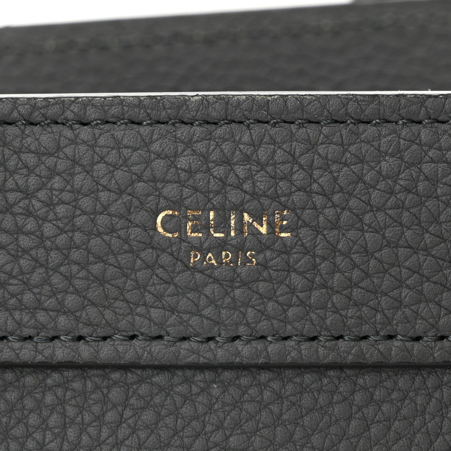 Celine Drummed Calfskin Nano Luggage Kohl 6 of 14