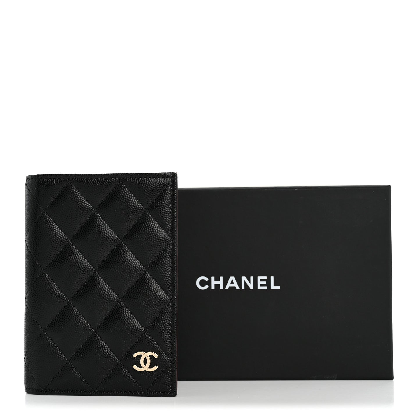 Caviar Quilted Passport Holder Black