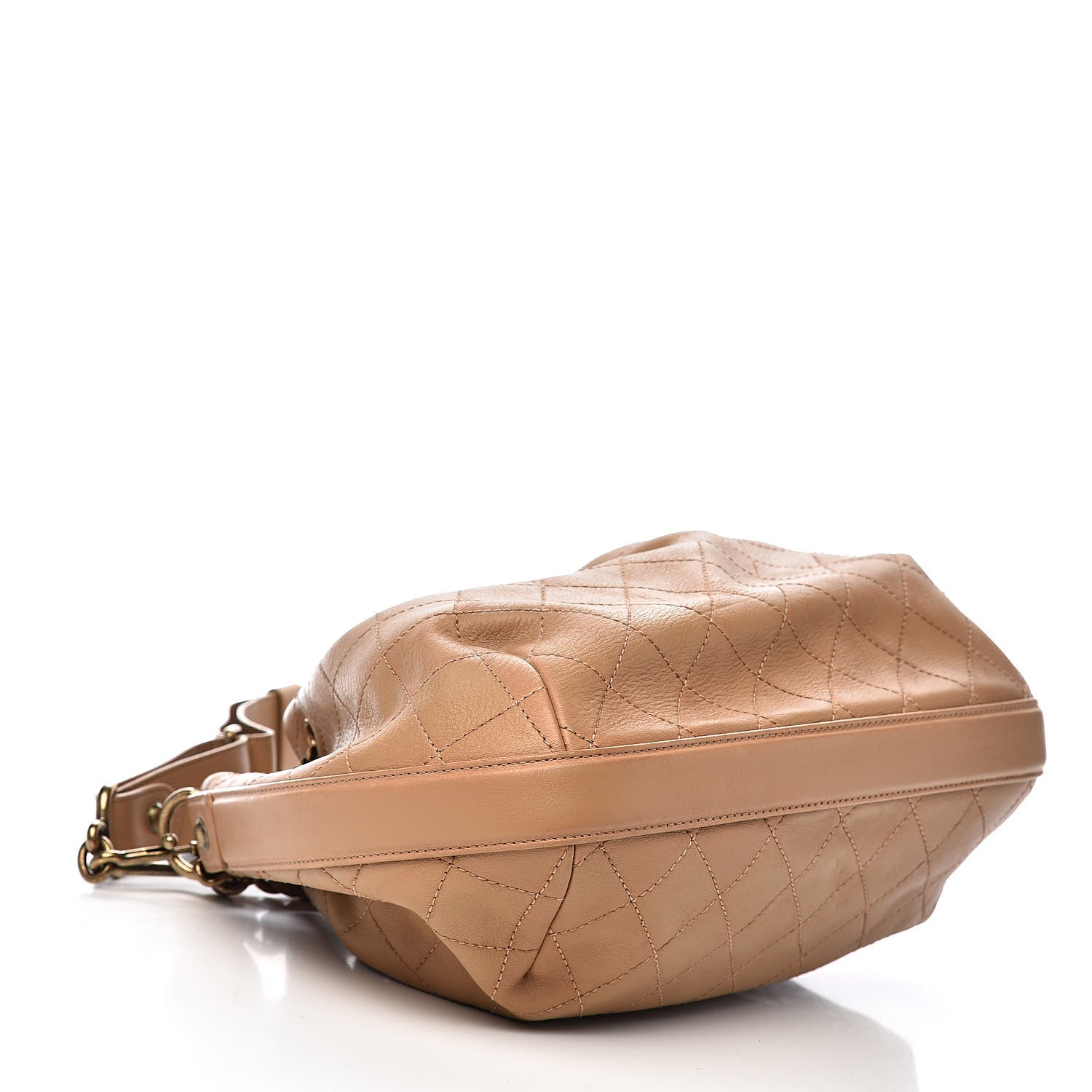 Chanel Calfskin Stitched Medium Drawstring CC Bag Beige 4 of 11