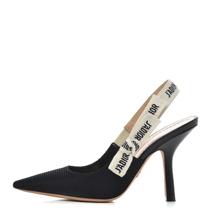 Christian Dior Technical Canvas Ribbon J'Adior Slingback 100mm Pumps 36 Black 1 of 15