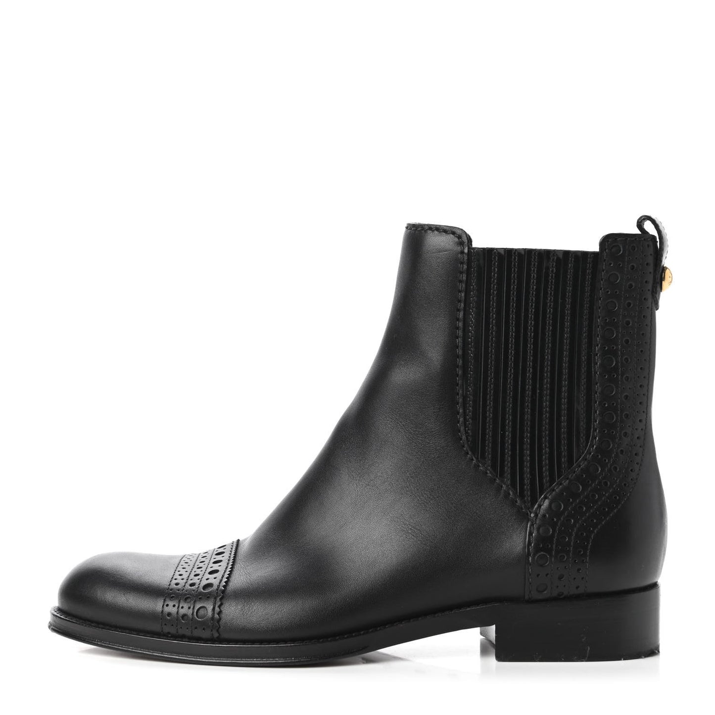 Calfskin Flat Ankle Boots 37 Black