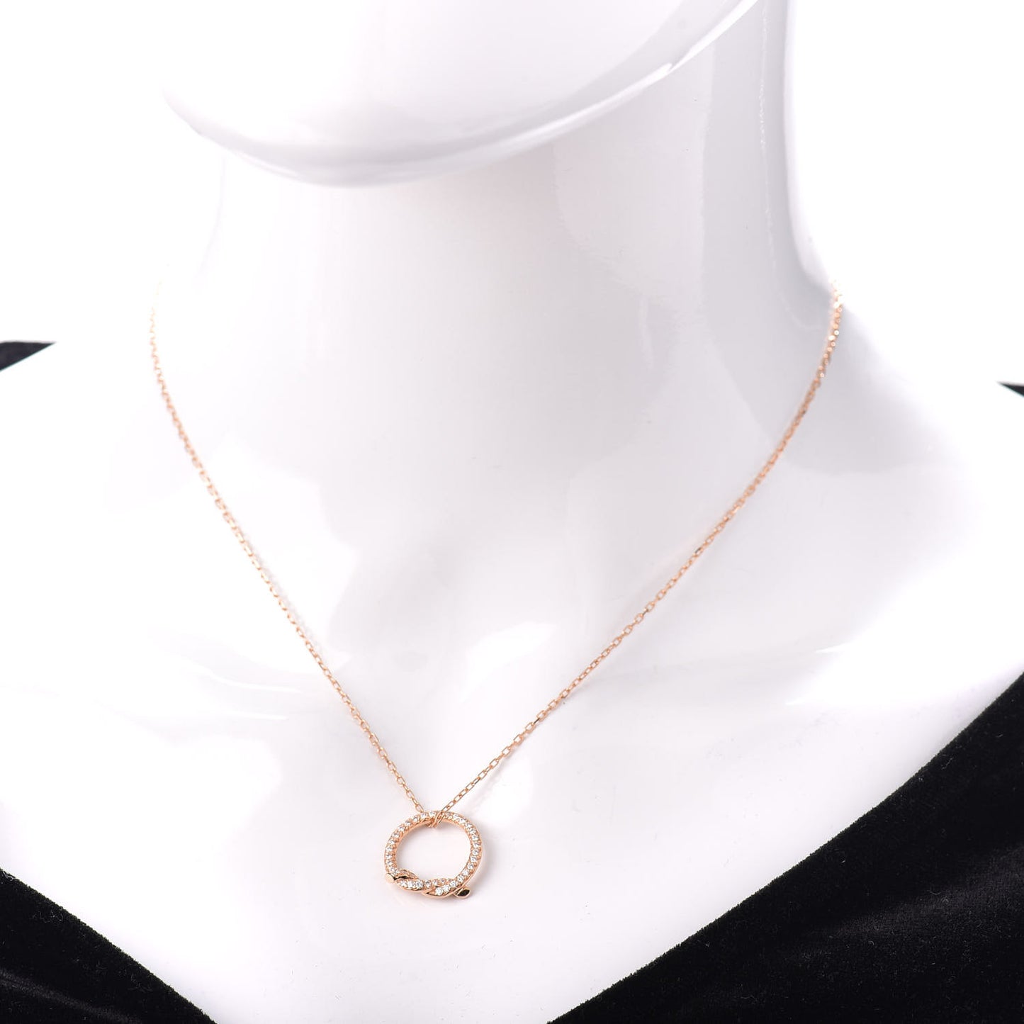 18K Pink Gold Diamond Entrelaces Necklace
