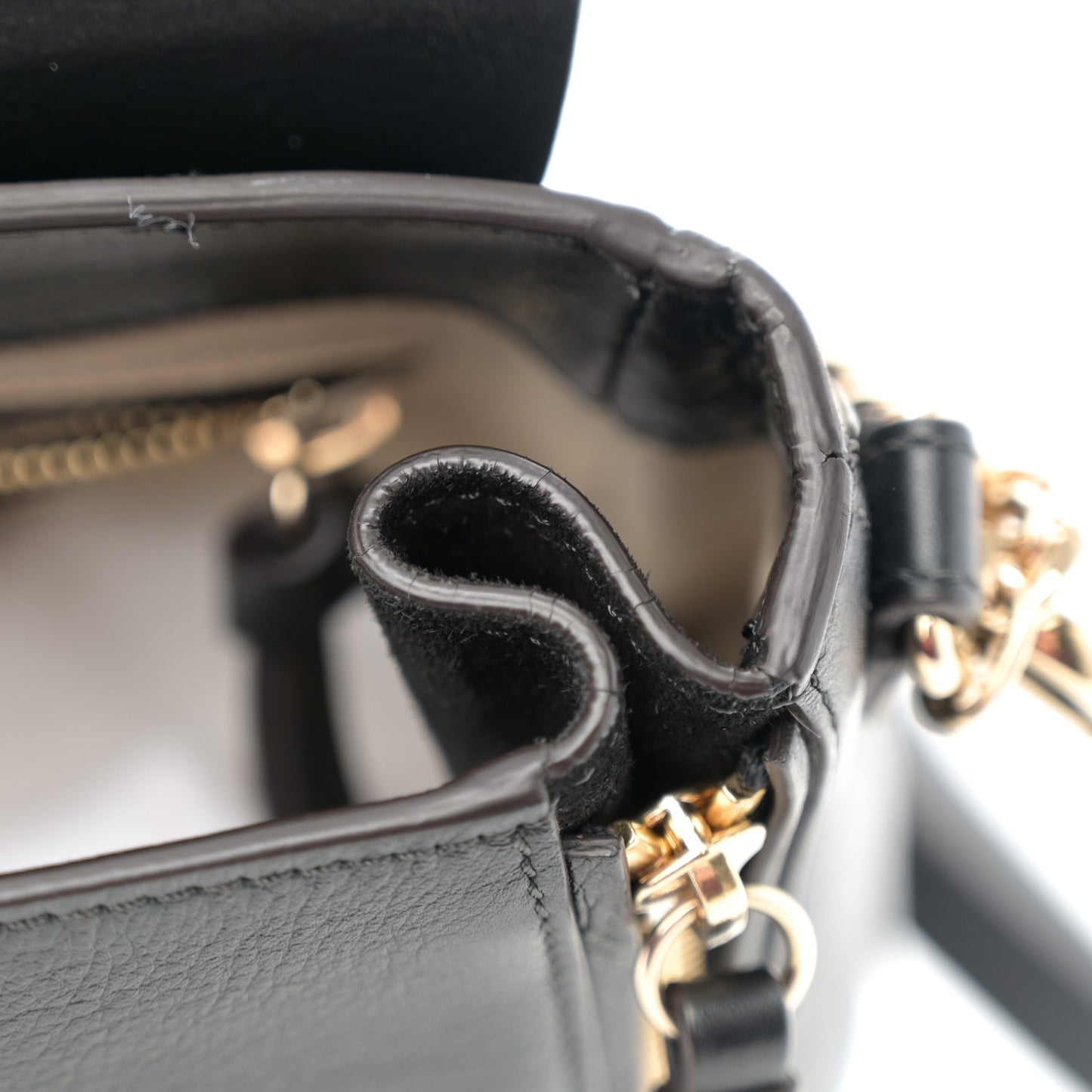 Suede Calfskin Small Faye Backpack Black