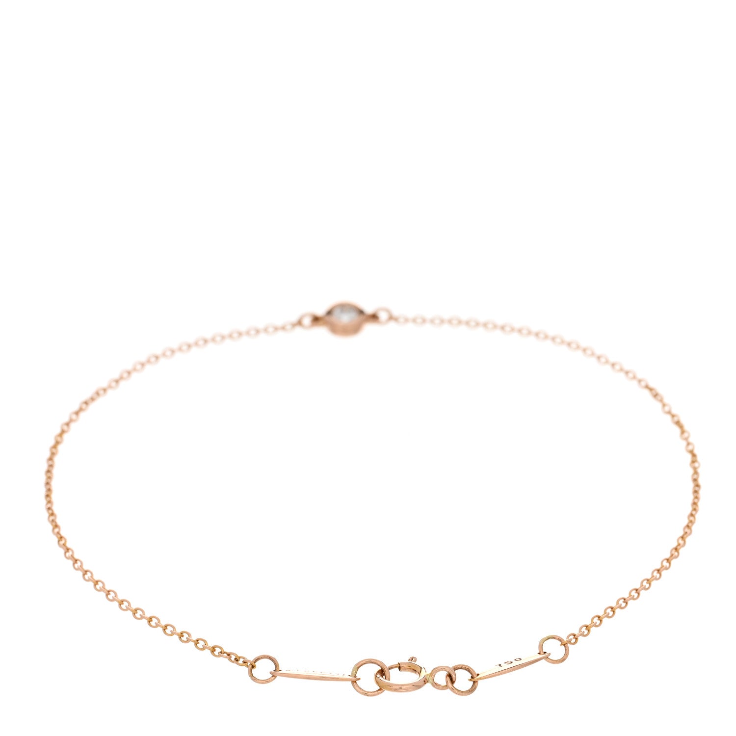 Tiffany 18K Rose Gold Diamond .08ct Elsa Peretti Diamonds by the Yard Bracelet 2 of 4