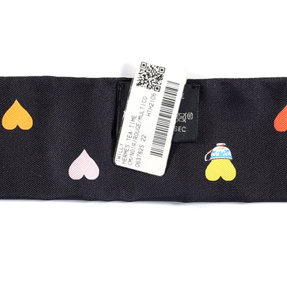 Hermes Silk Tea Time Twilly Black Rouge Multicolor 3 of 3