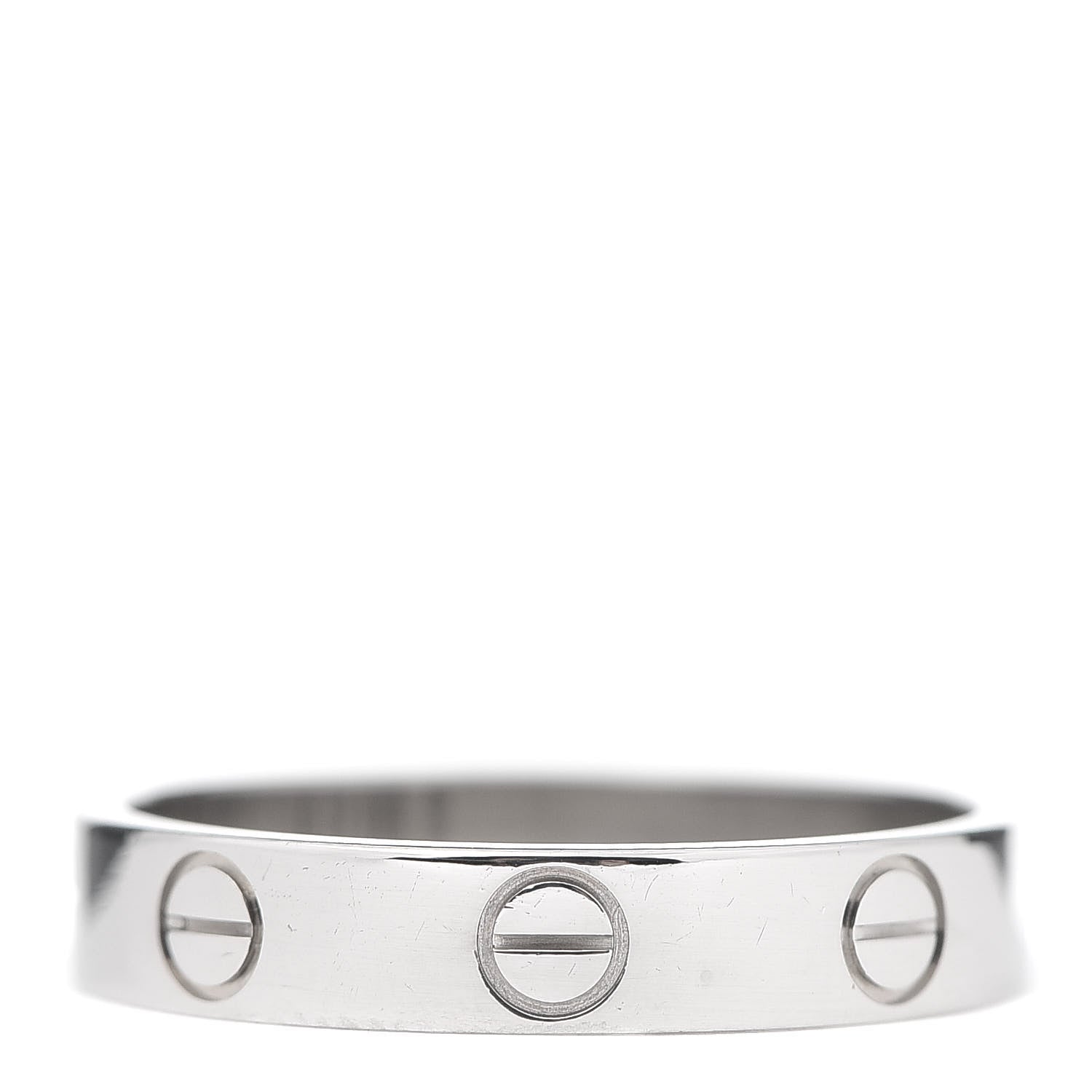 Cartier 18K White Gold 3.5mm LOVE Wedding Band Ring 52 6 3 of 4