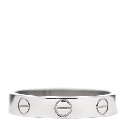 Cartier 18K White Gold 3.5mm LOVE Wedding Band Ring 52 6 3 of 4