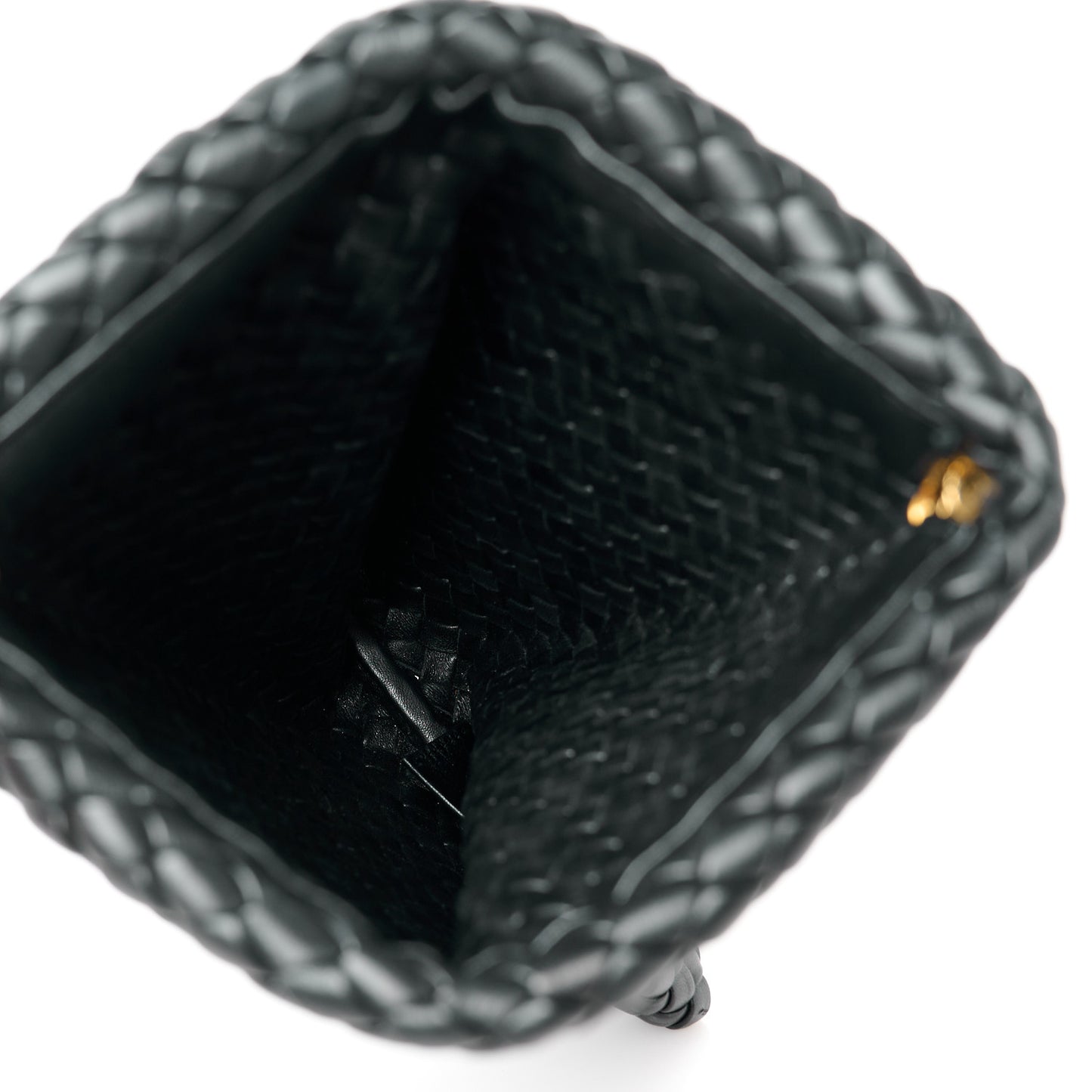 Nappa Intrecciato Crisscross Clutch Black