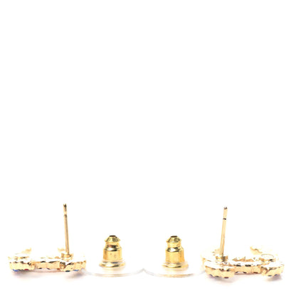 Chanel Crystal Over The Rainbow CC Earrings Gold Multicolor 3 of 4