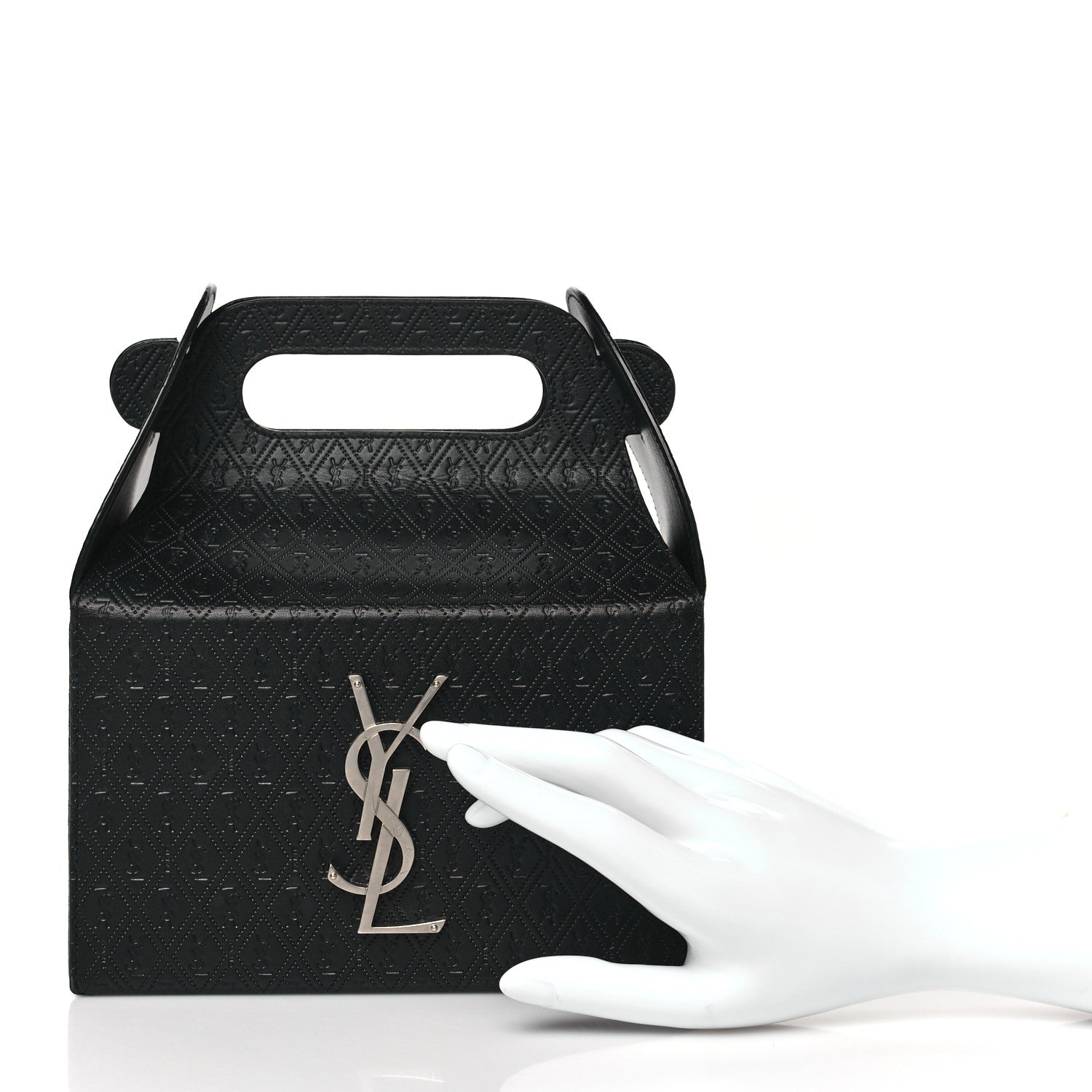 Saint Laurent Calfskin Monogram Take Away Box Black 2 of 10