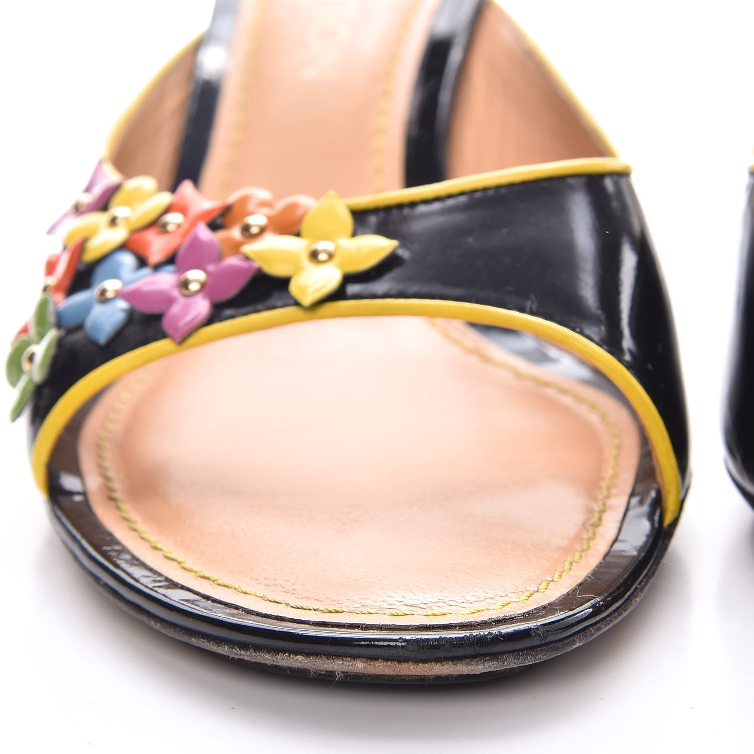 Louis Vuitton Glazed Calfskin Open Toe Mule Sandals 41 Black 11 of 15