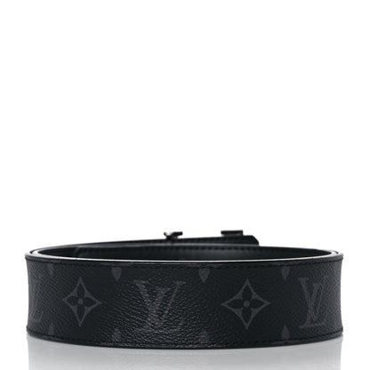Louis Vuitton Monogram Eclipse Taigarama 40mm LV Initiales Reversible Belt 85 34 Black 2 of 6