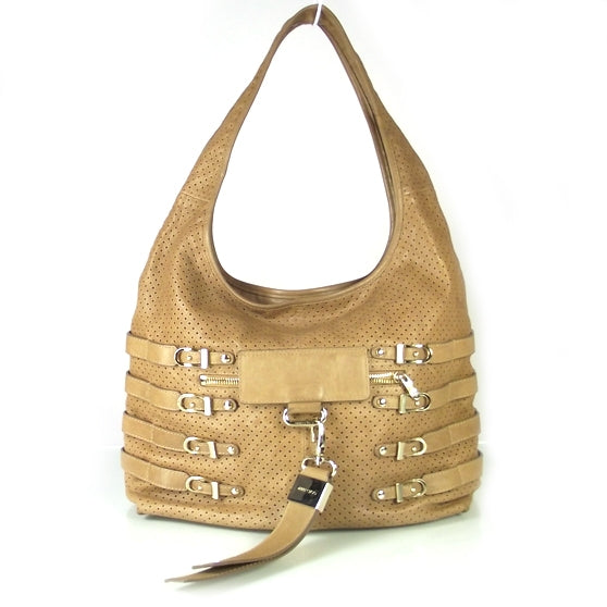 Jimmy Choo Leather Perforated Bardia Shoulder Bag 1 of 8