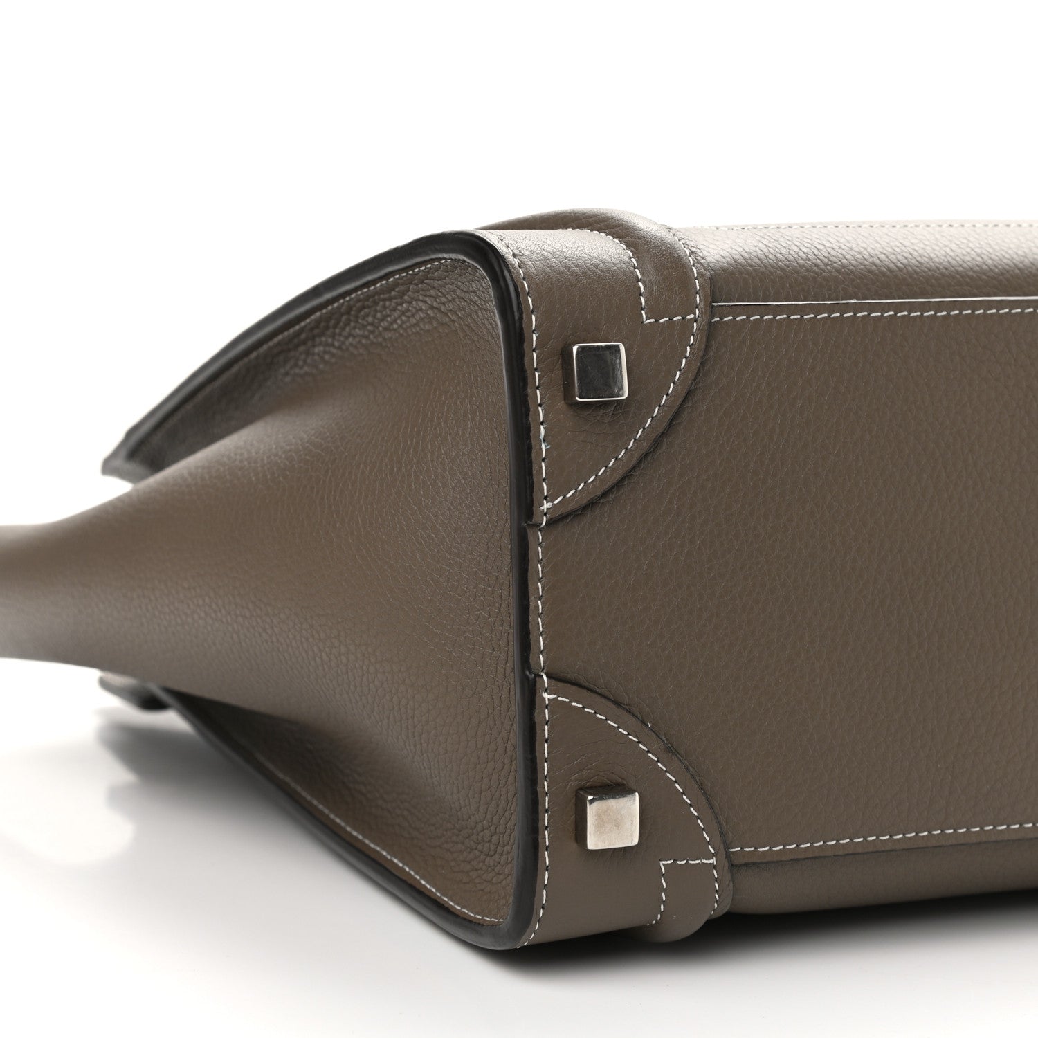 Celine Drummed Calfskin Micro Luggage Souris 8 of 9