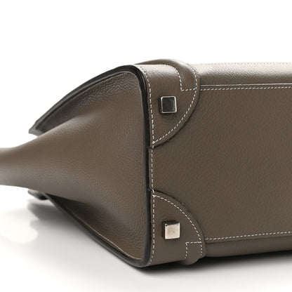 Celine Drummed Calfskin Micro Luggage Souris 8 of 9