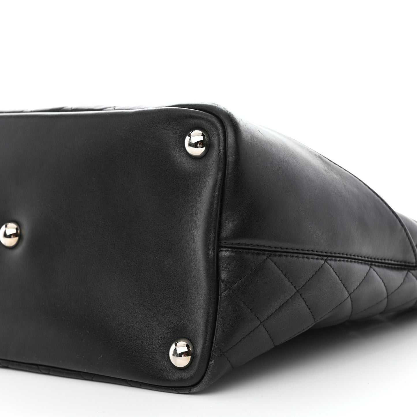 Calfskin Quilted Large Cambon Tote Black