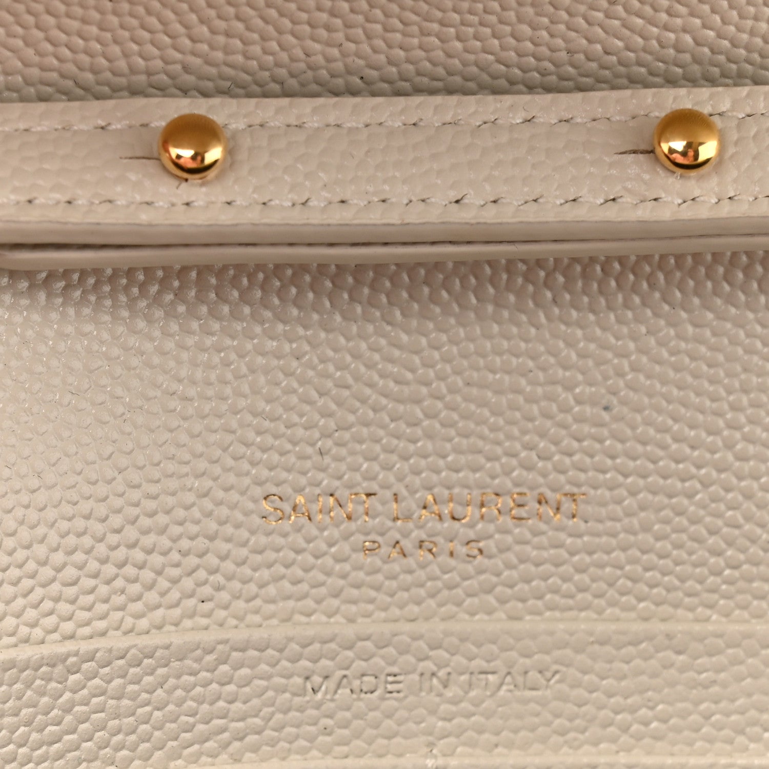 Saint Laurent Grain De Poudre Mixed Matelasse Triquilt Monogram Chain Wallet Crema Soft 7 of 12