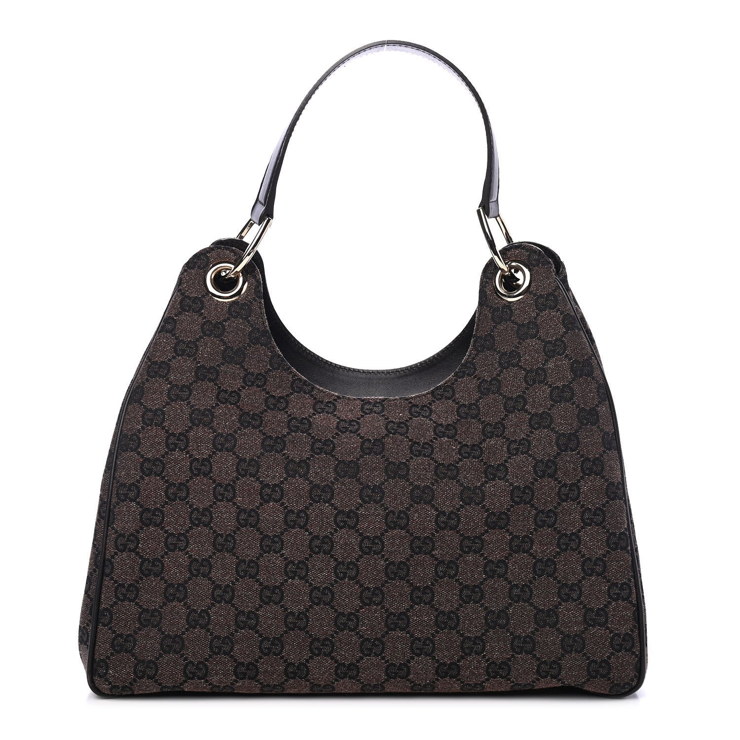 Gucci Denim Monogram Hobo Brown 1 of 4