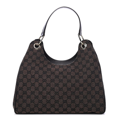 Gucci Denim Monogram Hobo Brown 1 of 4