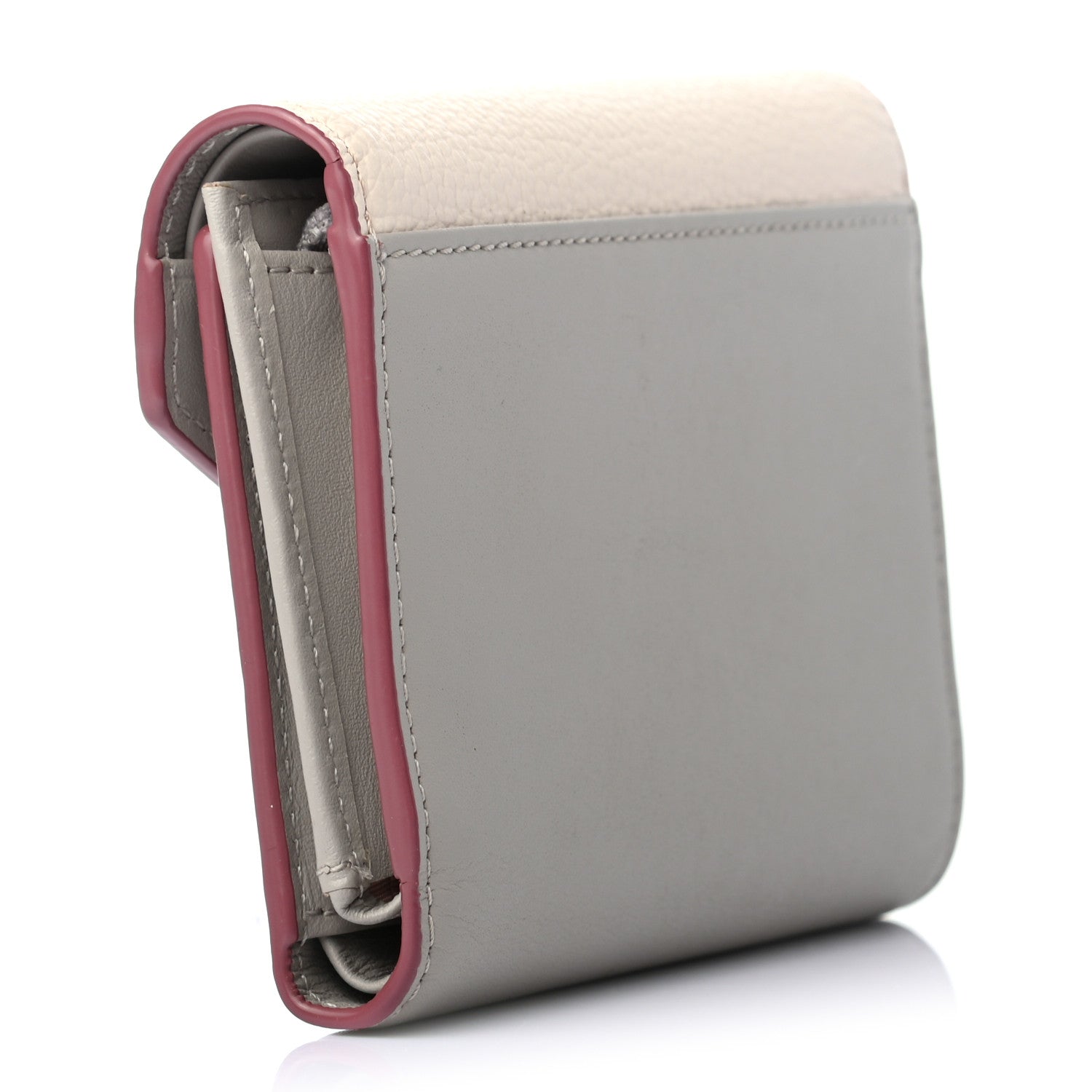 MCM Visetos Mini Love Letter Flap Wallet Pink Beige 3 of 7