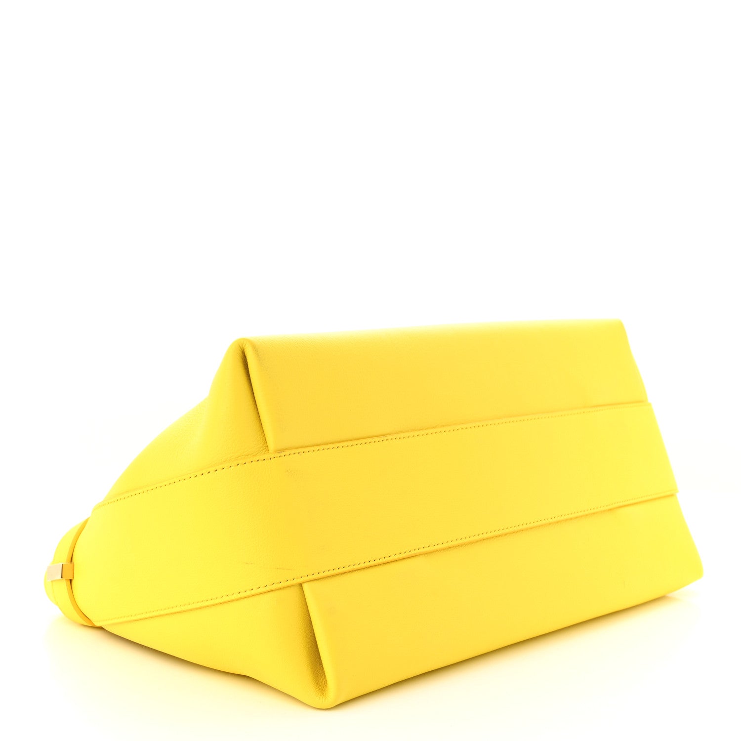 Salvatore Ferragamo Calfskin Large Hug Pouch Yellow 4 of 12